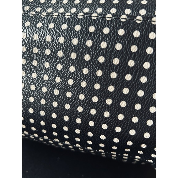 Fossil Sydney Satchel Black & Cream Polka Dot Small Hand Bag Purse Shoulder Bag - Picture 7 of 14